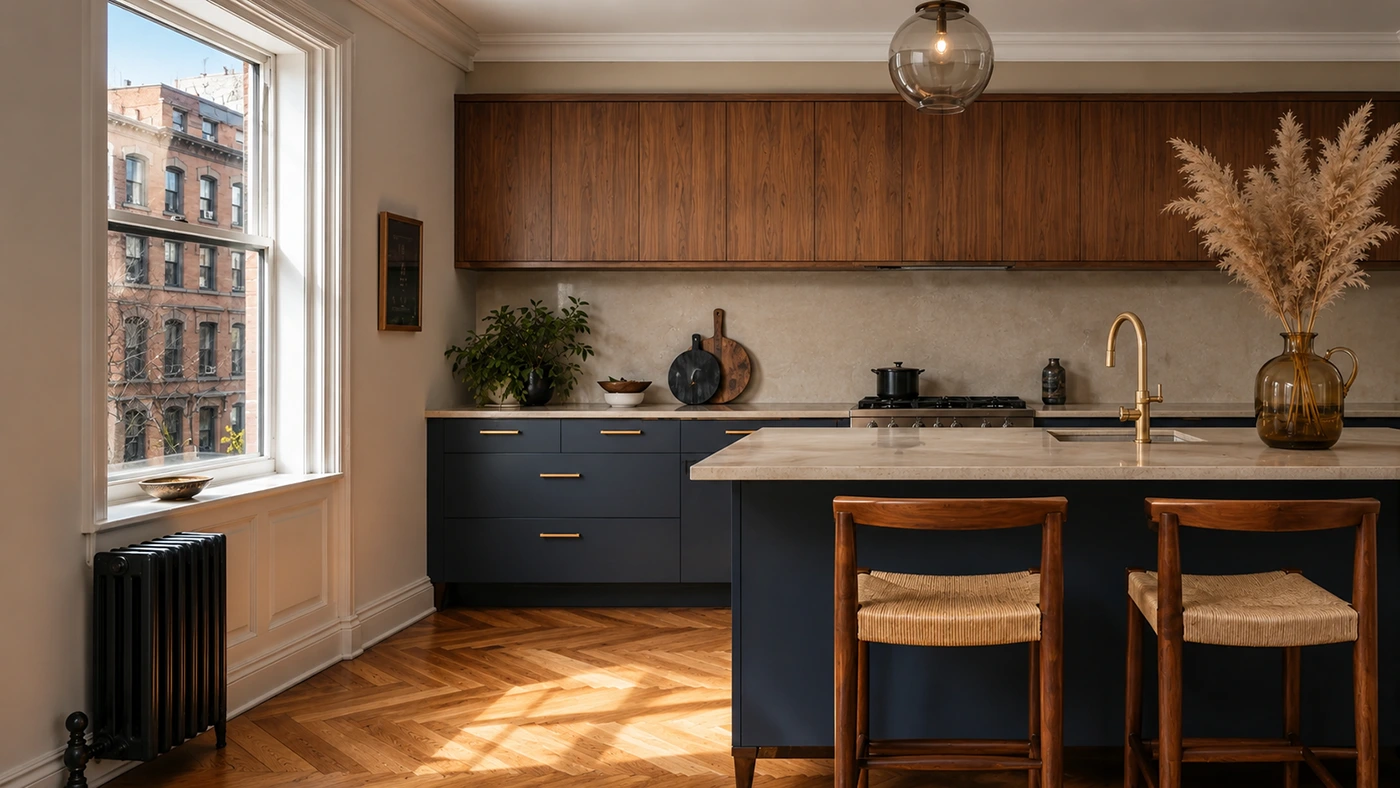mid-century modern kitchen interior