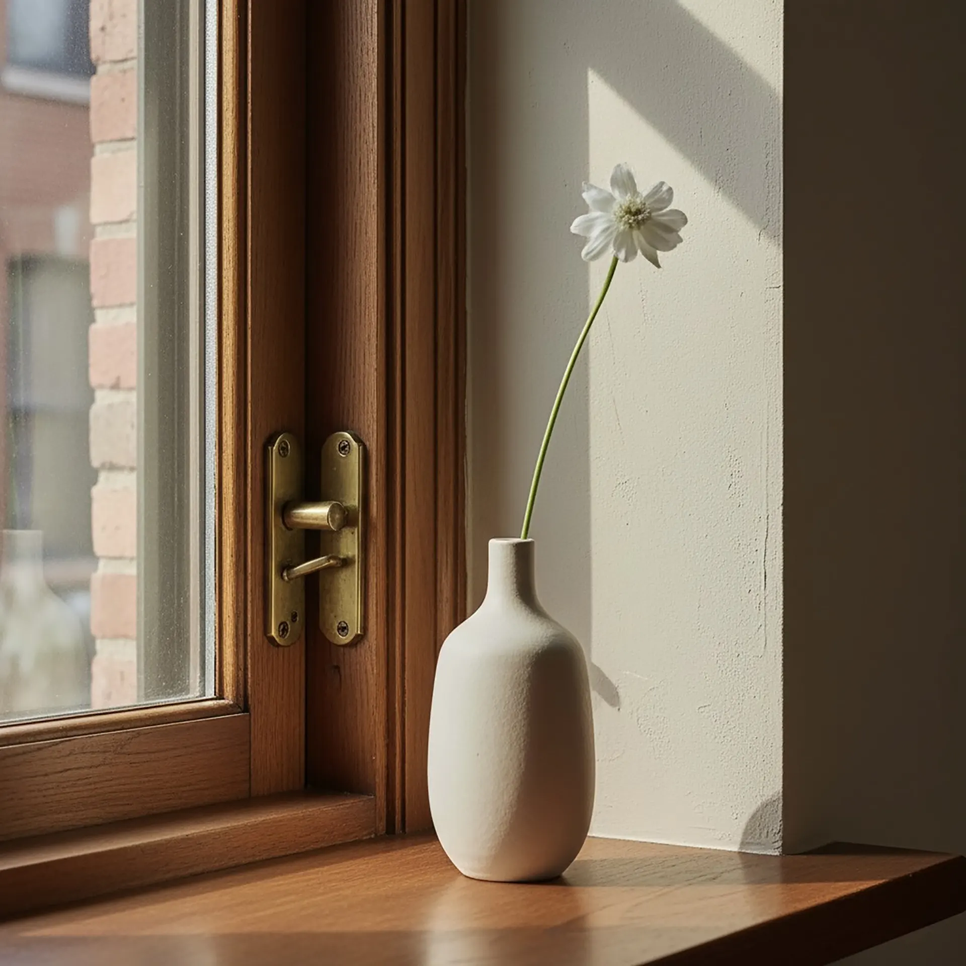 Restored apartment interior with original hardwood floors, tall windows, and subtle integration of modern lighting fixtures.
