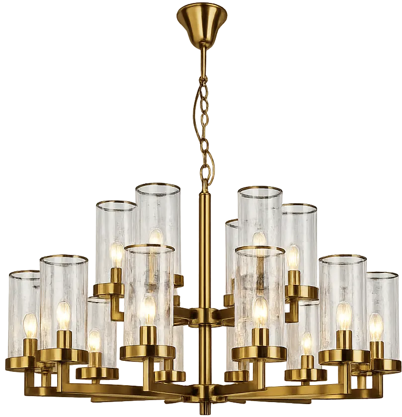 Glass cylinder chandelier