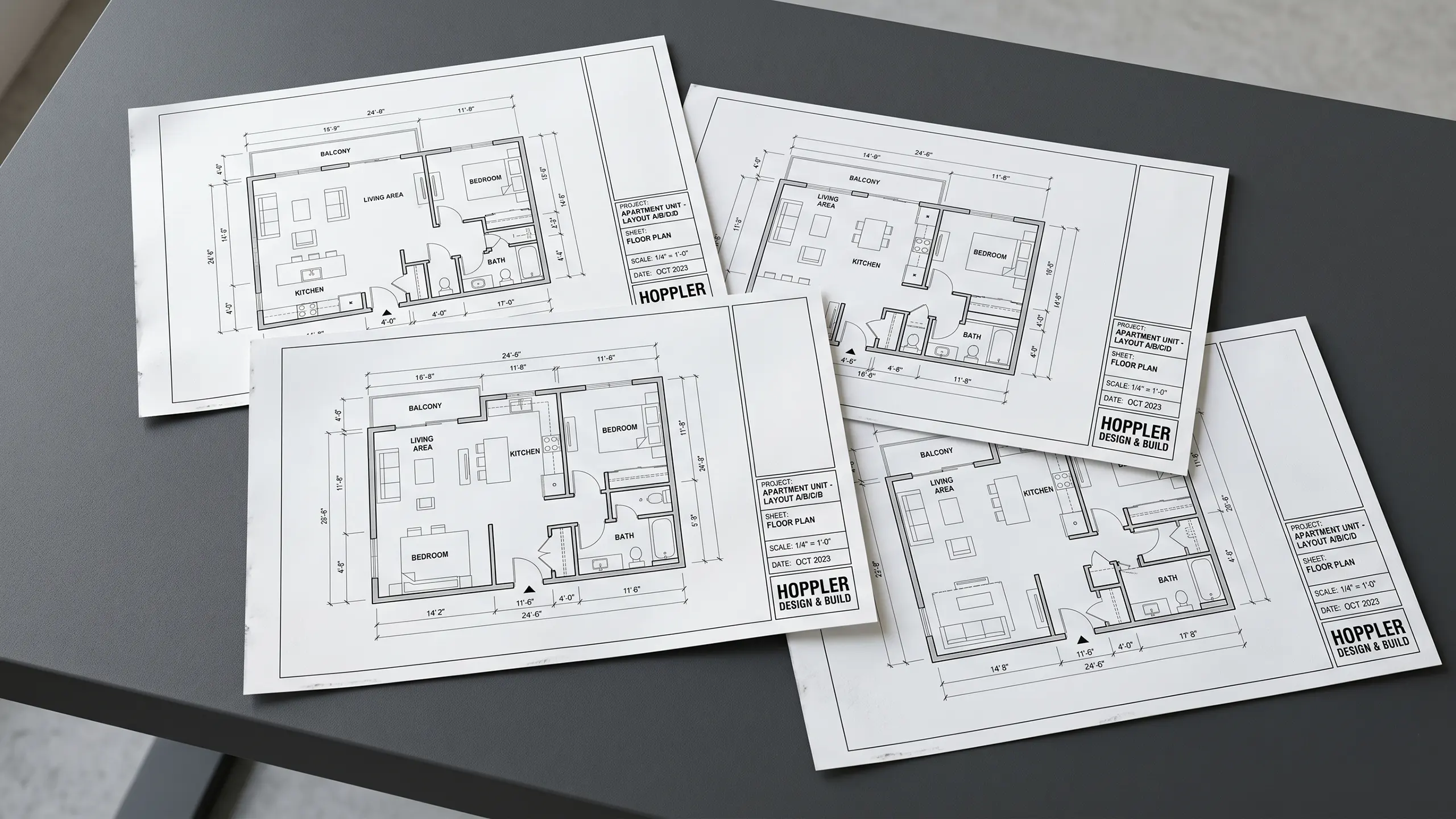 Concept & Layouts - Floor plans, elevations, and preliminary selections