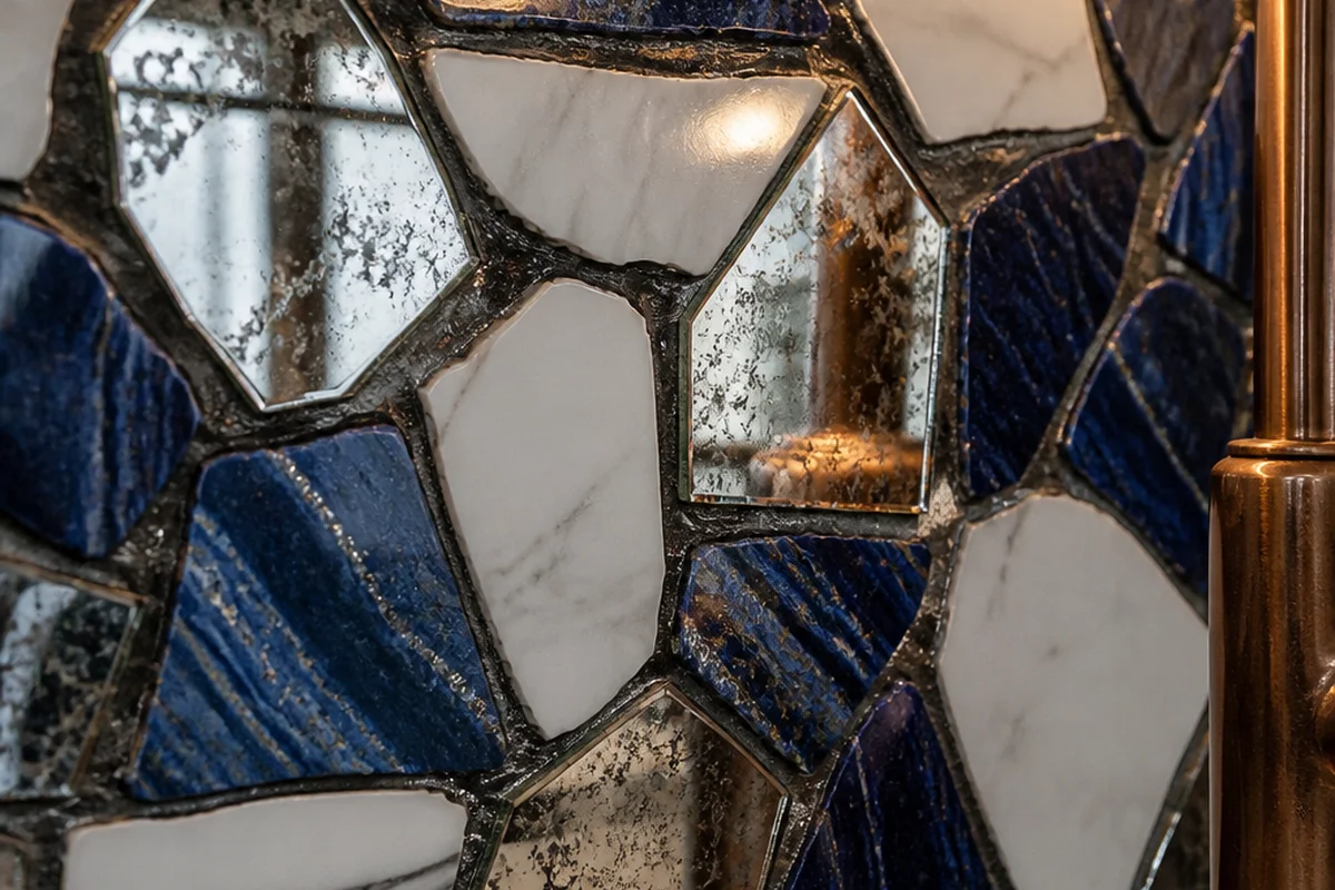 Kitchen backsplash mosaic tile detail