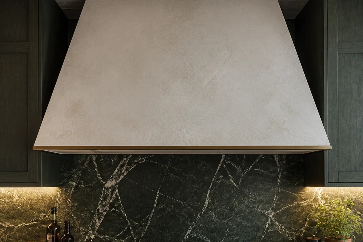 Kitchen plaster range hood